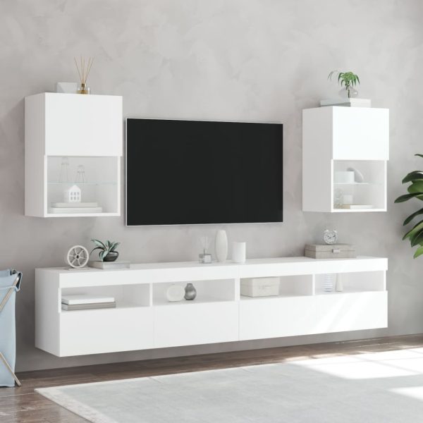 Móvel de TV com luzes LED 40,5x30x60 cm branco - Image 3