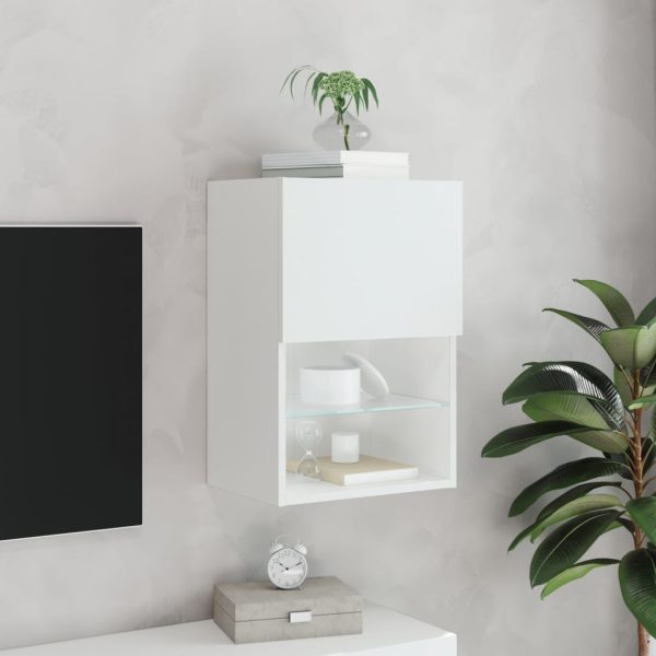 Móvel de TV com luzes LED 40,5x30x60 cm branco - Image 4