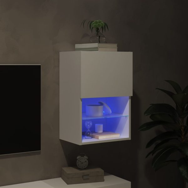 Móvel de TV com luzes LED 40,5x30x60 cm branco - Image 5