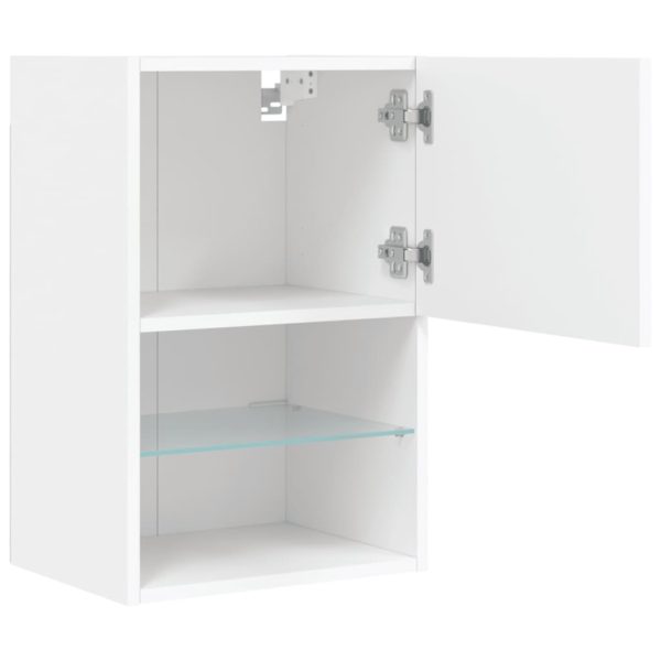 Móveis de TV com luzes LED 2 pcs 40,5x30x60 cm branco - Image 8
