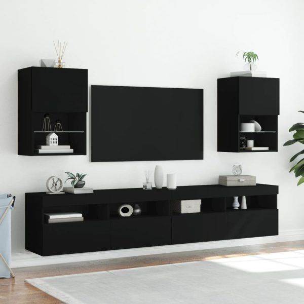 Móvel de TV com luzes LED 40,5x30x60 cm preto - Image 3