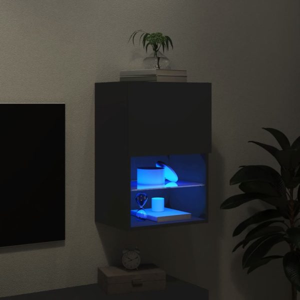 Móvel de TV com luzes LED 40,5x30x60 cm preto - Image 5
