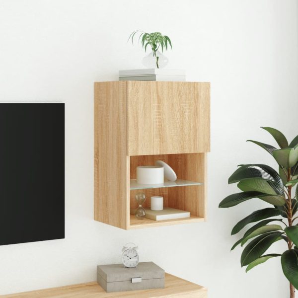 Móvel de TV com luzes LED 40,5x30x60 cm carvalho sonoma - Image 4