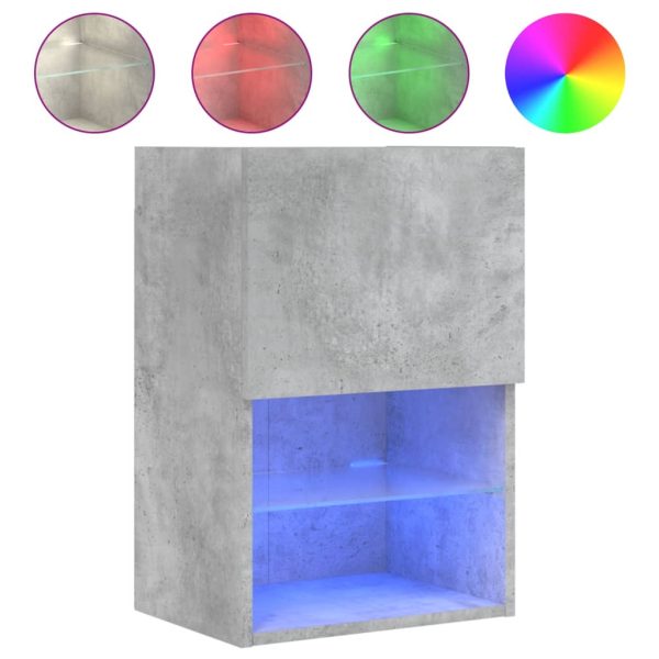 Móveis de TV com luzes LED 2 pcs 40,5x30x60 cm cinzento cimento - Image 6
