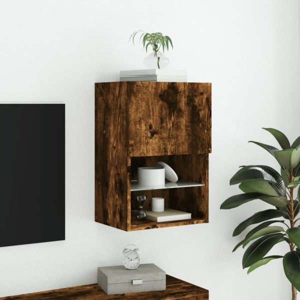 Móvel de TV com luzes LED 40,5x30x60 cm carvalho fumado - Image 4