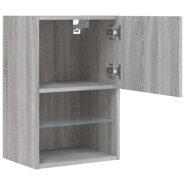 Móvel de TV com luzes LED 40,5x30x60 cm cinzento sonoma - Image 8