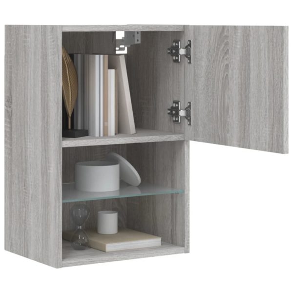 Móveis de TV com luzes LED 2 pcs 40,5x30x60 cm cinzento sonoma - Image 5
