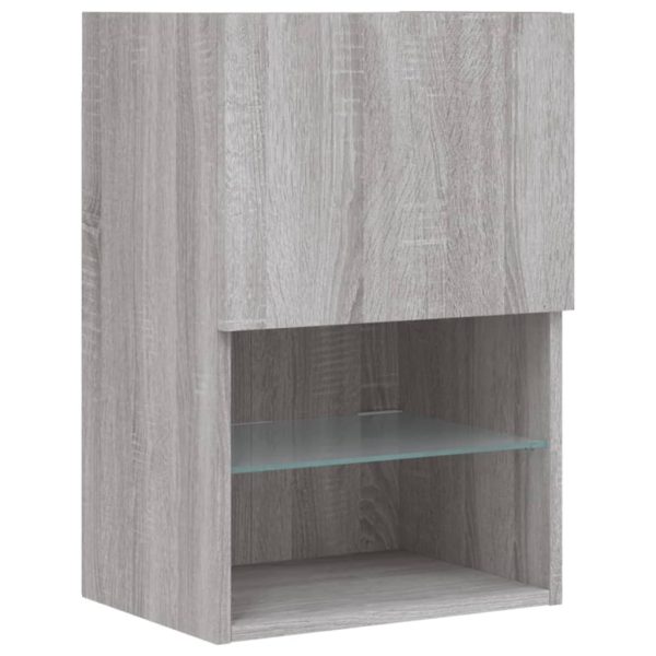 Móveis de TV com luzes LED 2 pcs 40,5x30x60 cm cinzento sonoma - Image 7