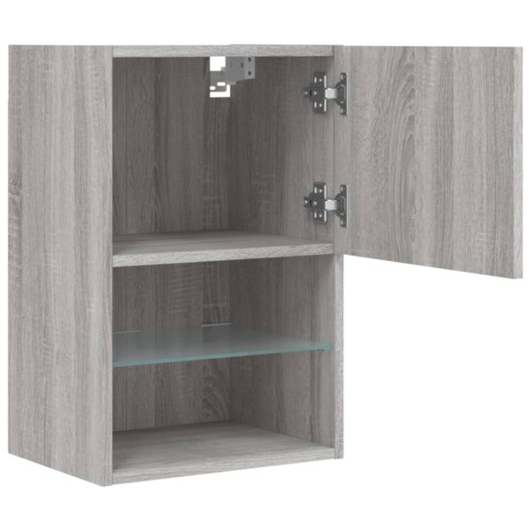 Móveis de TV com luzes LED 2 pcs 40,5x30x60 cm cinzento sonoma - Image 8