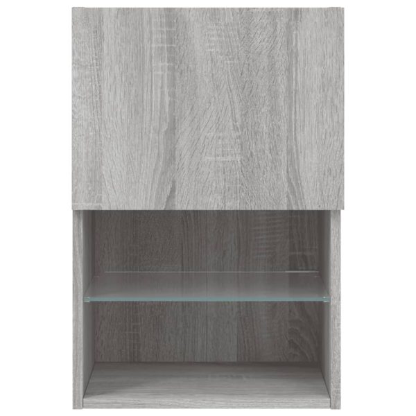 Móveis de TV com luzes LED 2 pcs 40,5x30x60 cm cinzento sonoma - Image 9