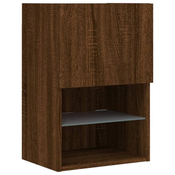 Móveis de TV c/ luzes LED 2 pcs 40,5x30x60 cm carvalho castanho - Image 7