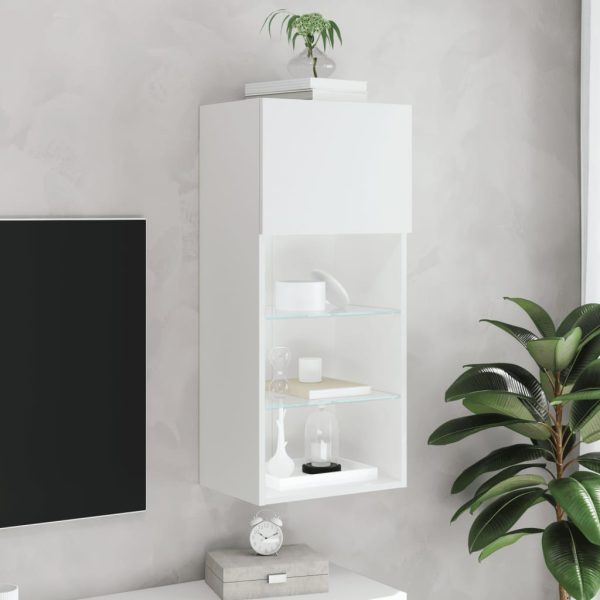 Móvel de TV com luzes LED 40,5x30x90 cm branco - Image 4