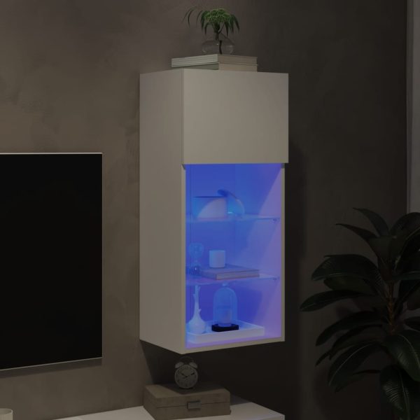 Móvel de TV com luzes LED 40,5x30x90 cm branco - Image 5
