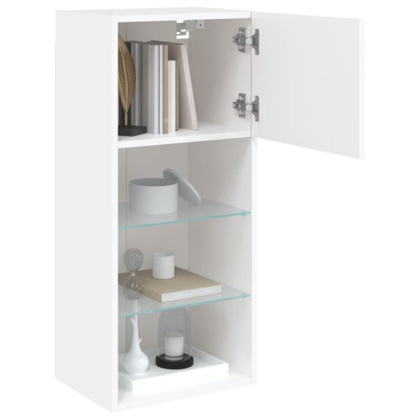 Móveis de TV com luzes LED 2 pcs 40,5x30x90 cm branco - Image 5