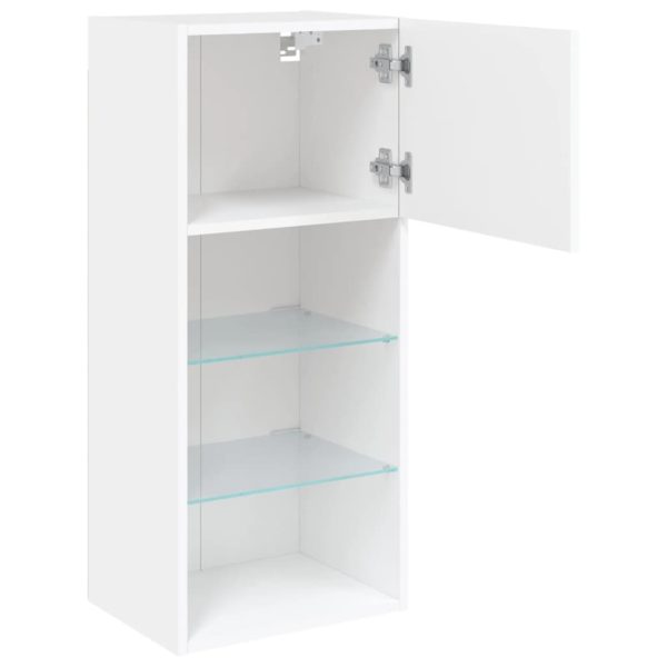 Móveis de TV com luzes LED 2 pcs 40,5x30x90 cm branco - Image 8