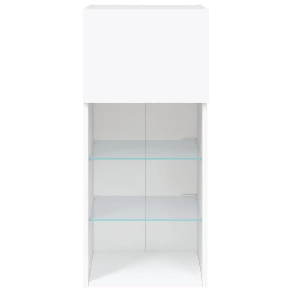 Móveis de TV com luzes LED 2 pcs 40,5x30x90 cm branco - Image 9