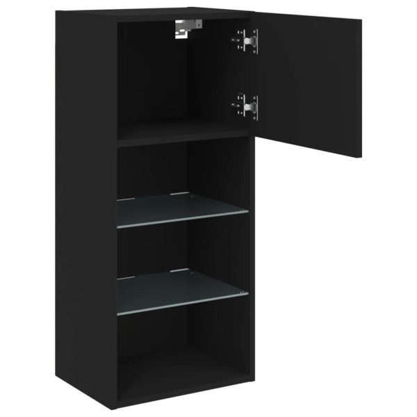Móveis de TV com luzes LED 2 pcs 40,5x30x90 cm preto - Image 8