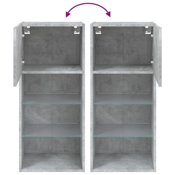 Móvel de TV com luzes LED 40,5x30x90 cm cinzento cimento - Image 10