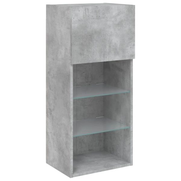 Móveis de TV com luzes LED 2 pcs 40,5x30x90 cm cinzento cimento - Image 7