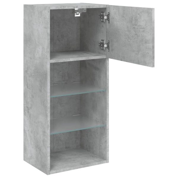 Móveis de TV com luzes LED 2 pcs 40,5x30x90 cm cinzento cimento - Image 8