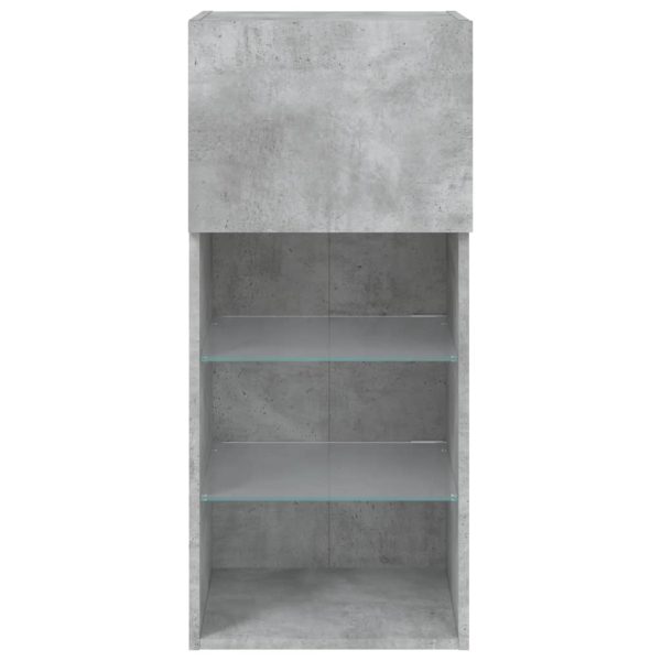 Móveis de TV com luzes LED 2 pcs 40,5x30x90 cm cinzento cimento - Image 9