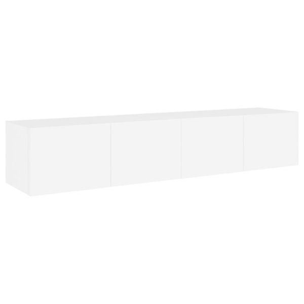 Móveis de parede p/ TV com luzes LED 2 pcs 80x35x31 cm branco - Image 7