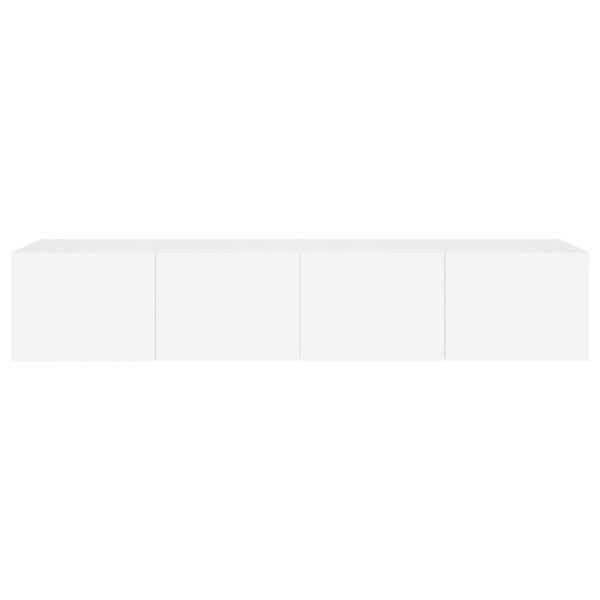 Móveis de parede p/ TV com luzes LED 2 pcs 80x35x31 cm branco - Image 9
