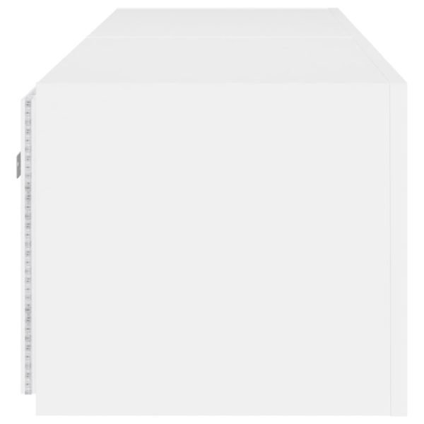 Móveis de parede p/ TV com luzes LED 2 pcs 80x35x31 cm branco - Image 10