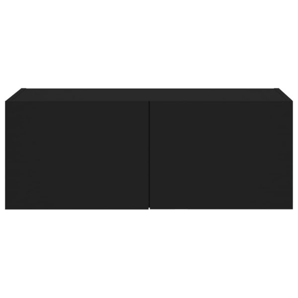 Móvel de parede para TV com luzes LED 80x35x31 cm preto - Image 9