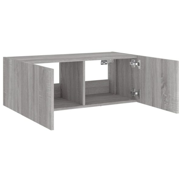 Móvel de parede p/ TV c/ luzes LED 80x35x31 cm cinzento sonoma - Image 8