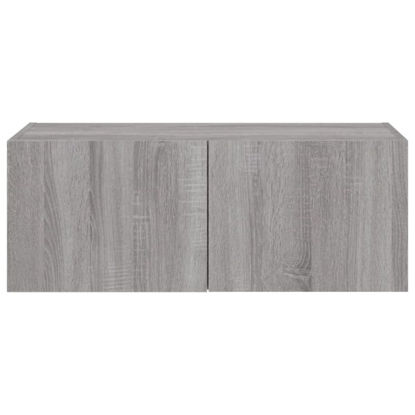 Móvel de parede p/ TV c/ luzes LED 80x35x31 cm cinzento sonoma - Image 9