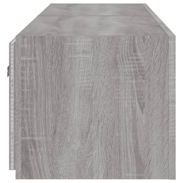 Móveis de parede para TV com luzes LED 2 pcs cinzento sonoma - Image 10