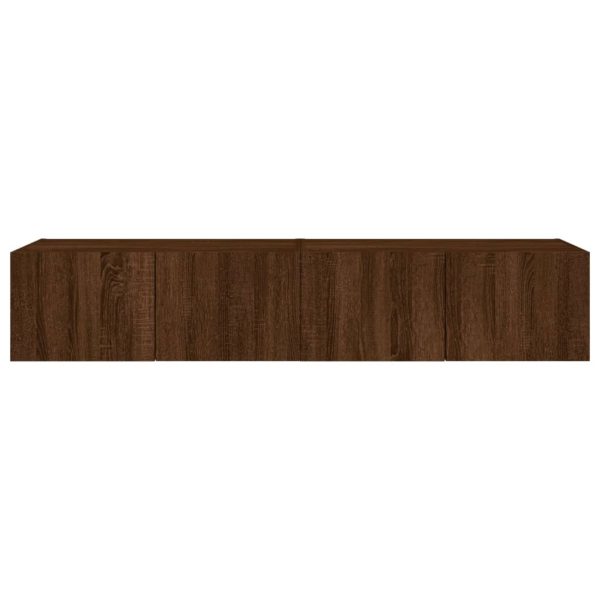 Móveis de parede para TV com luzes LED 2 pcs carvalho castanho - Image 9