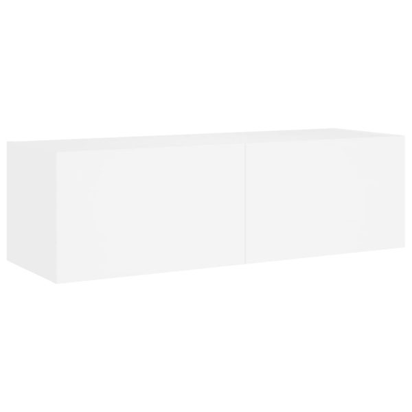 Móvel de parede para TV com luzes LED 100x35x31 cm branco - Image 3