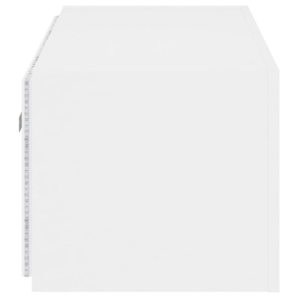 Móvel de parede para TV com luzes LED 100x35x31 cm branco - Image 11