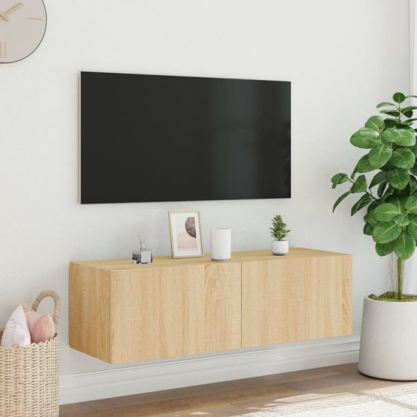 Móvel de parede p/ TV c/ luzes LED 100x35x31 cm carvalho sonoma - Image 6