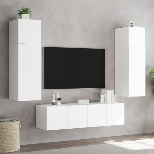 Móvel de parede para TV com luzes LED 60x35x41 cm branco - Image 6