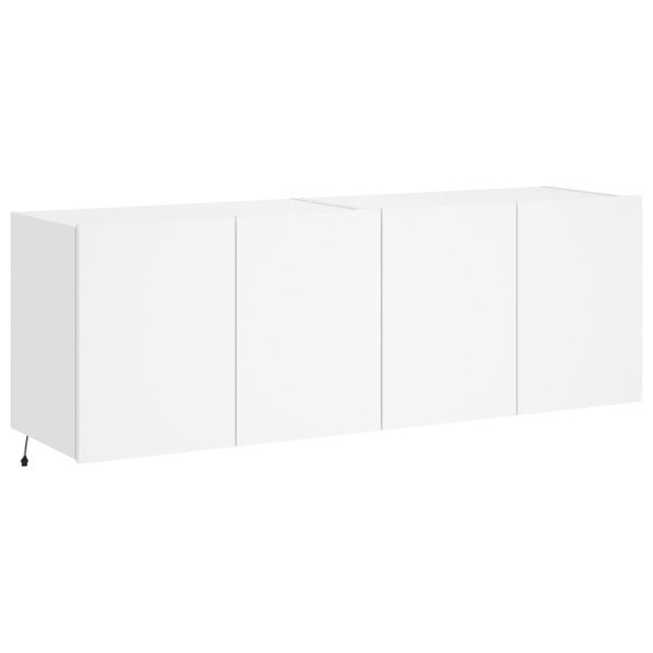 Móveis de parede p/ TV com luzes LED 2 pcs 60x35x41 cm branco - Image 3