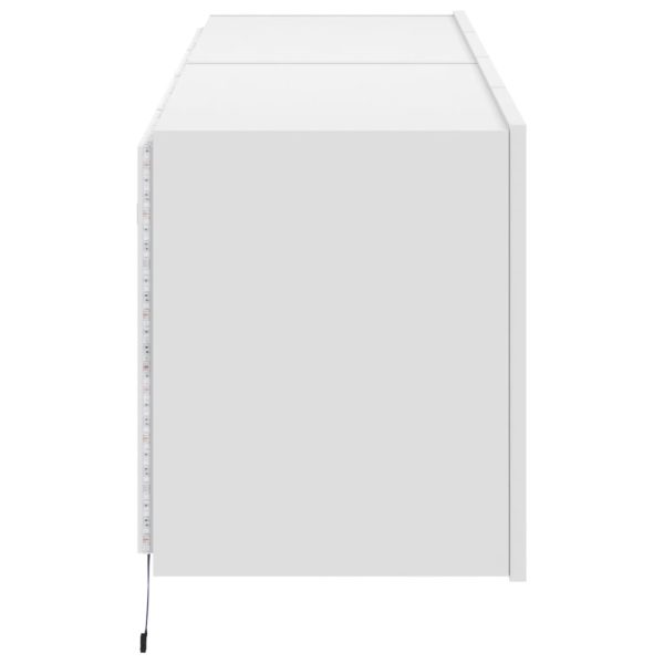 Móveis de parede p/ TV com luzes LED 2 pcs 60x35x41 cm branco - Image 10