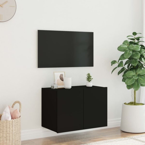Móvel de parede para TV com luzes LED 60x35x41 cm preto - Image 5