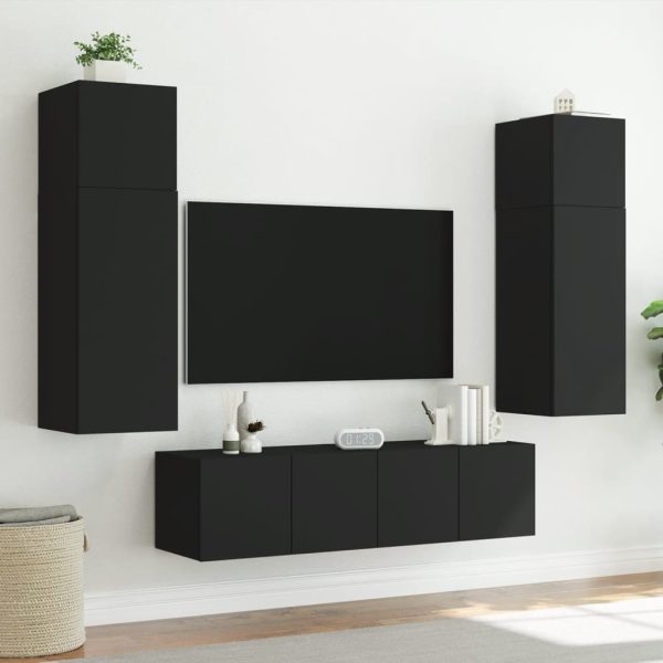 Móvel de parede para TV com luzes LED 60x35x41 cm preto - Image 6