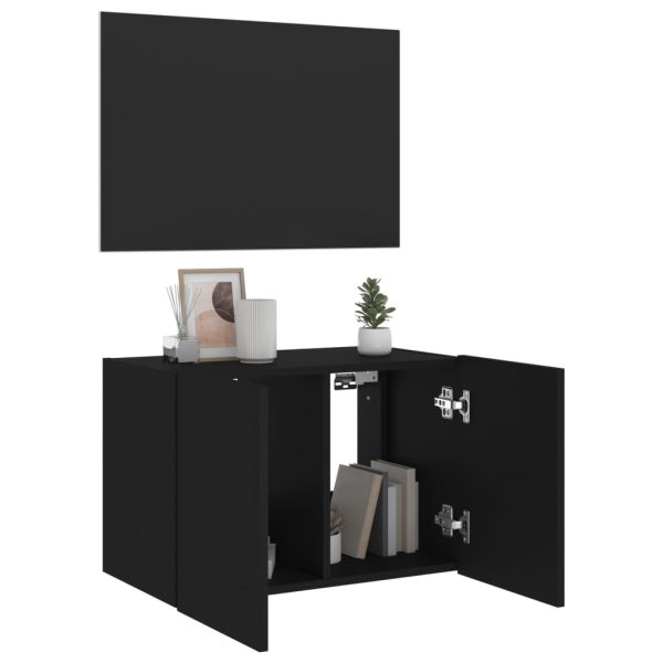 Móvel de parede para TV com luzes LED 60x35x41 cm preto - Image 7