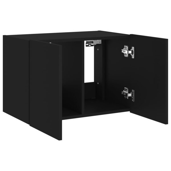 Móvel de parede para TV com luzes LED 60x35x41 cm preto - Image 8