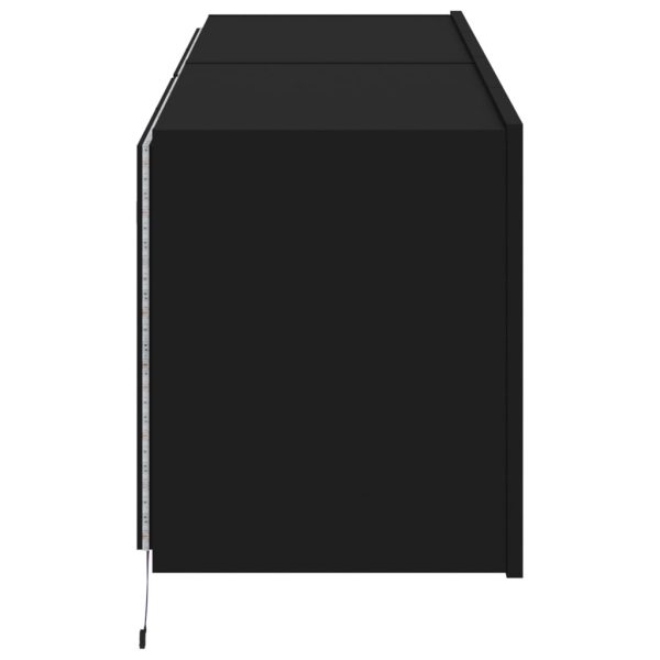 Móveis de parede p/ TV com luzes LED 2 pcs 60x35x41 cm preto - Image 10