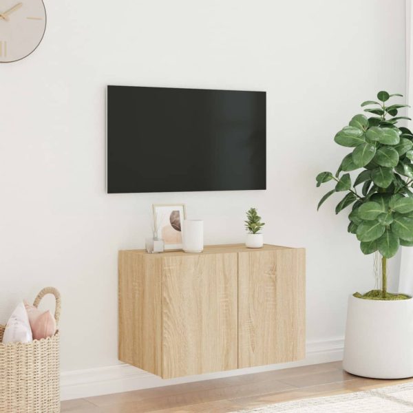 Móvel de parede p/ TV c/ luzes LED 60x35x41 cm carvalho sonoma - Image 5