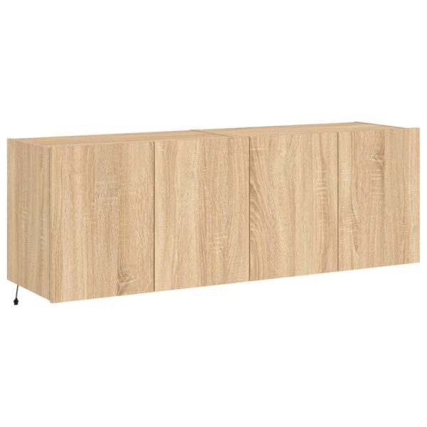 Móveis de parede para TV com luzes LED 2 pcs carvalho sonoma - Image 3