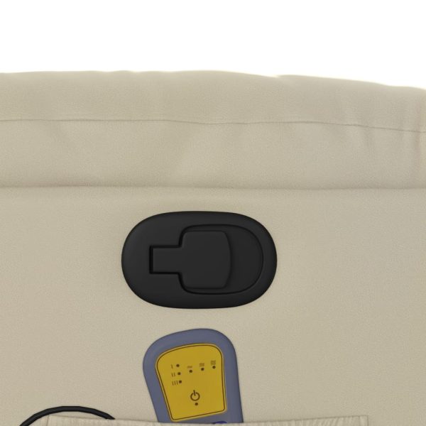 Poltrona de massagens reclinável couro artificial cor creme - Image 10