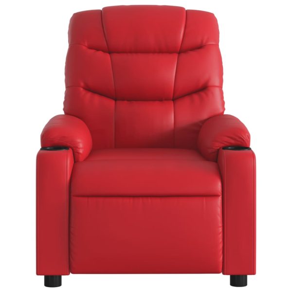 Poltrona de massagens reclinável couro artificial vermelho - Image 7