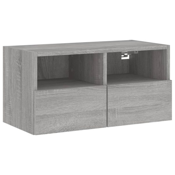 4 pcs móveis de parede p/ TV derivados de madeira cinza sonoma - Image 6