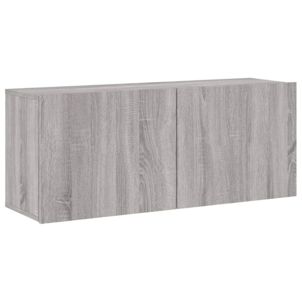 4 pcs móveis de parede p/ TV derivados de madeira cinza sonoma - Image 8